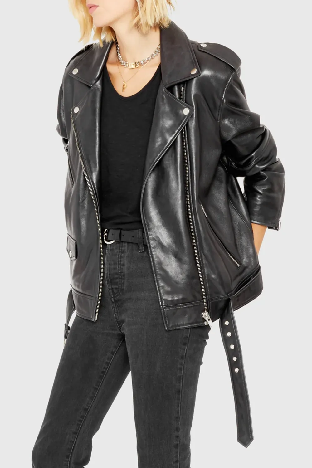 Women's Black Leather Jacket