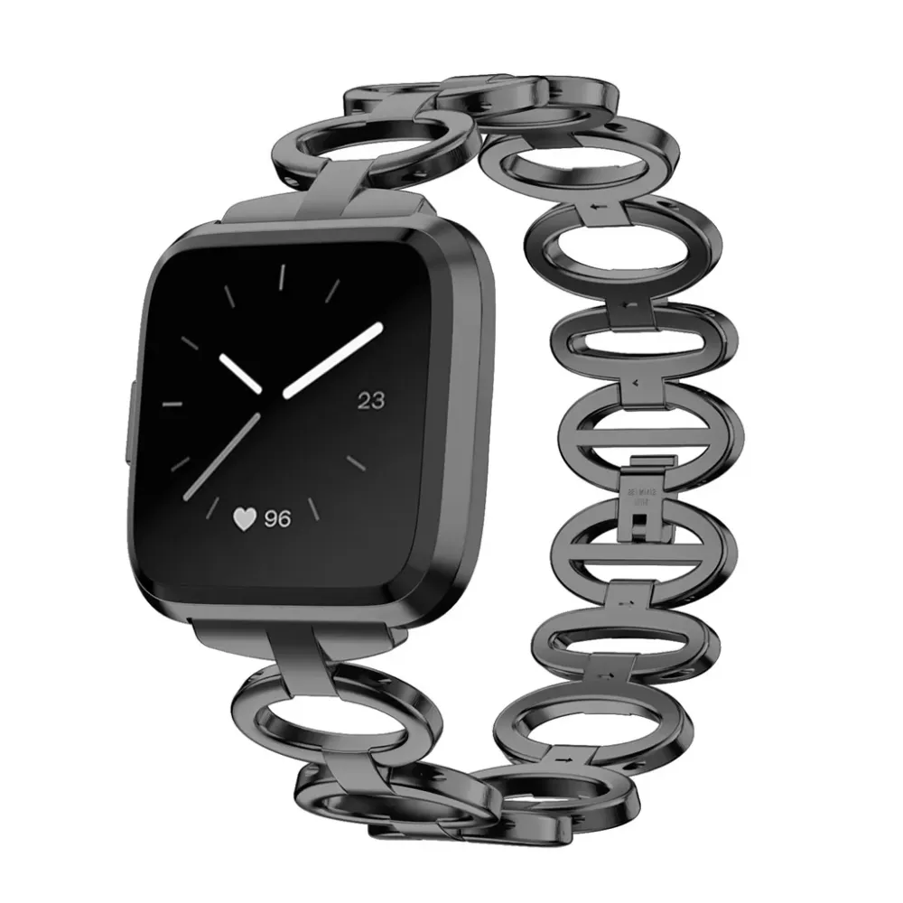 Stainless Steel Chain Style Bracelet Watch Band Strap For Fitbit Versa Lite Quick Release WristStrap Watch Band Accessories