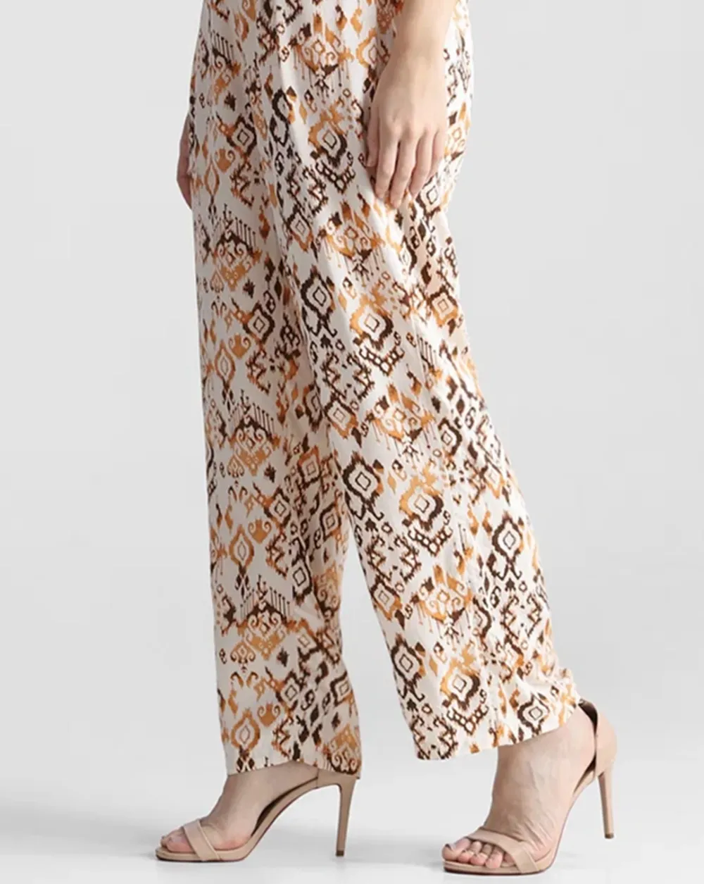 Brown Printed Jumpsuit