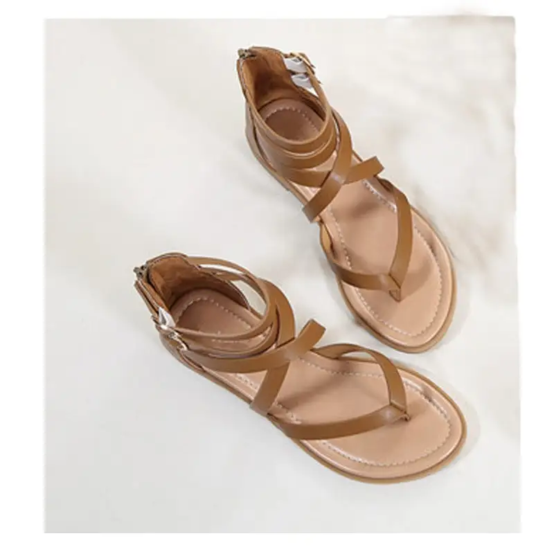 Cilool Summer Ankle Strap Women Flat Sandals