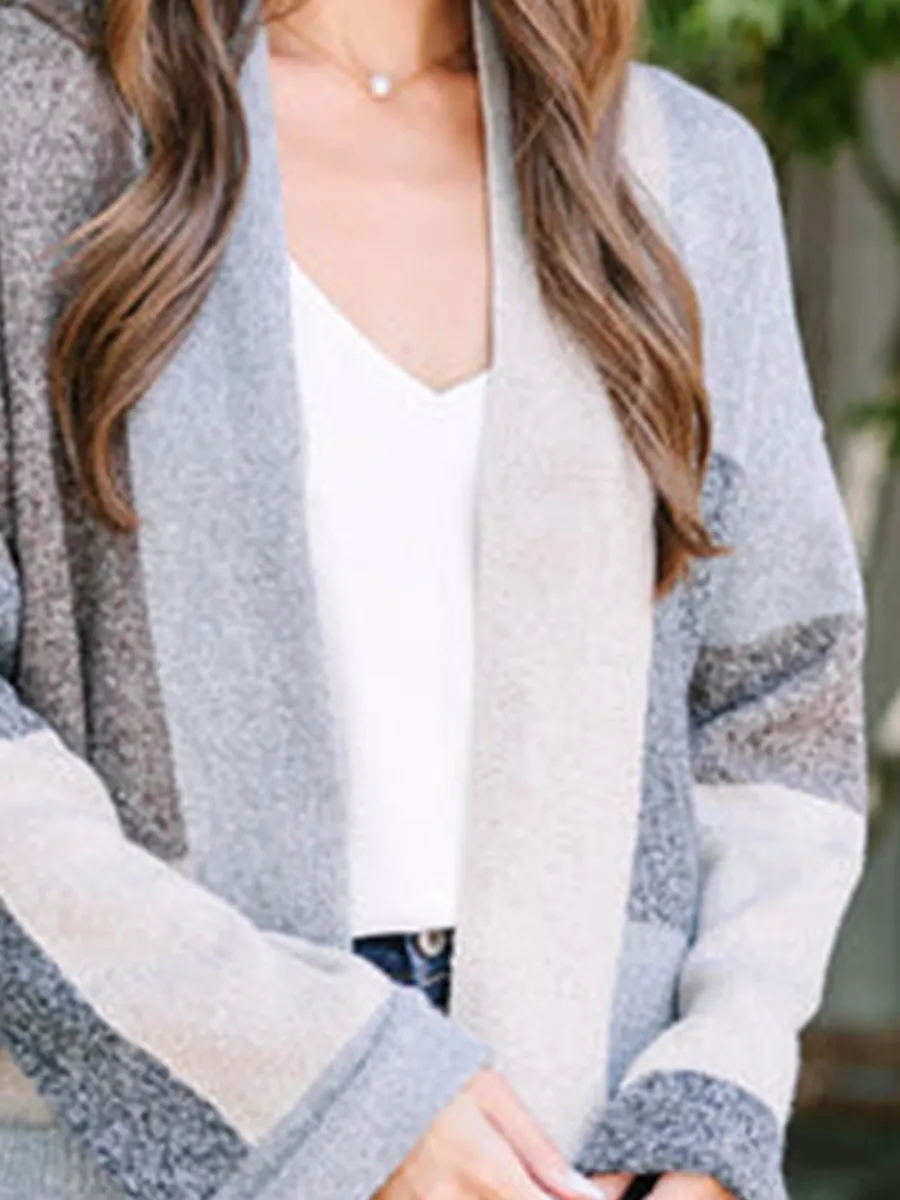 Gray Colorblock Cardigan