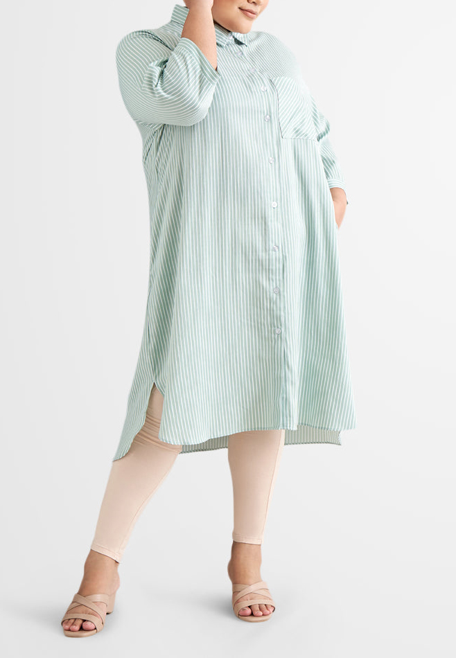 Lapel Button Shirt Dress