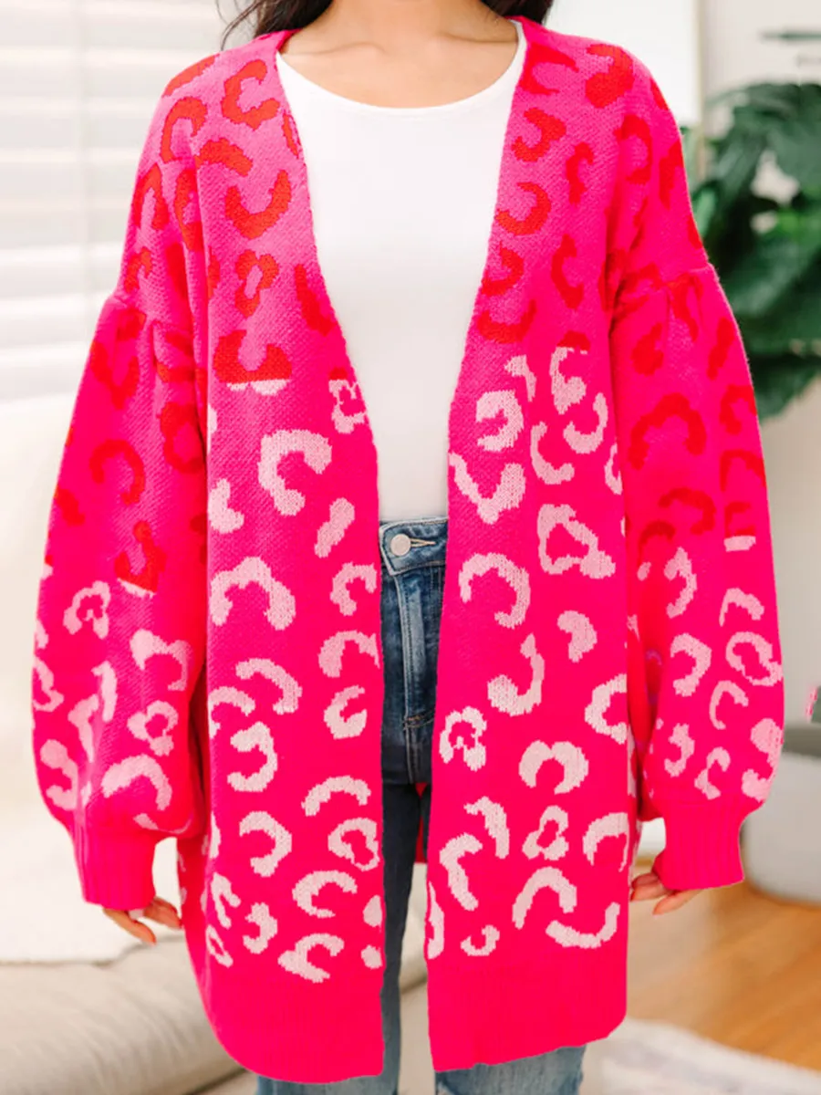 Hot Pink Leopard Cardigan