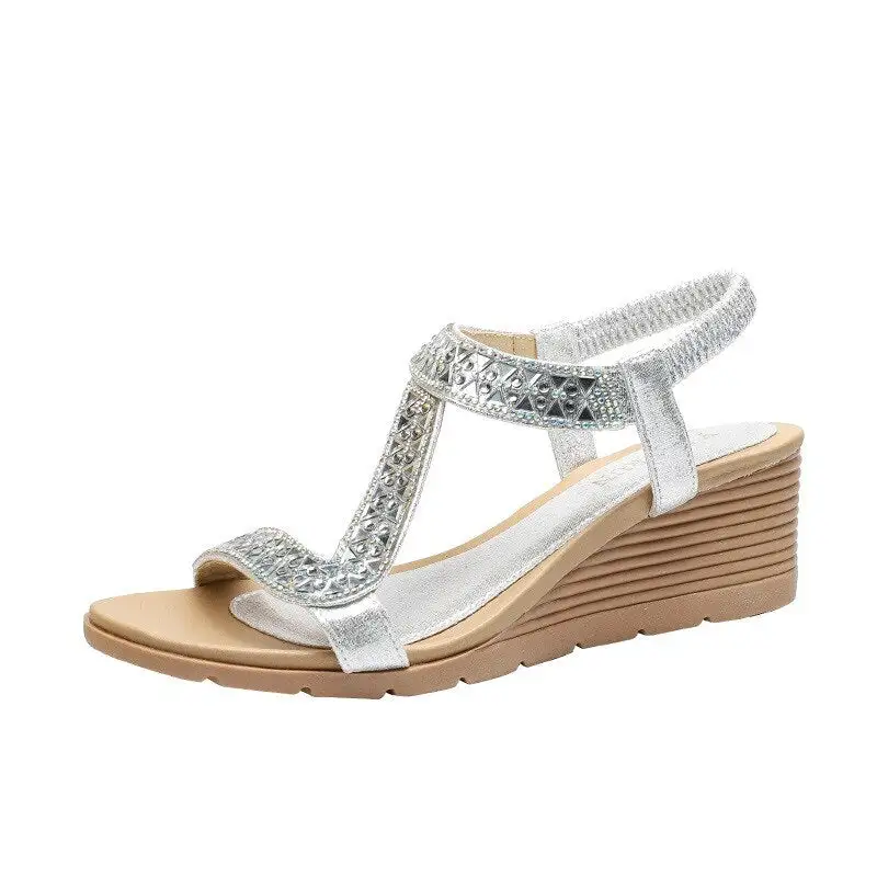 Cilool  Rhinestones New Platform Sandals