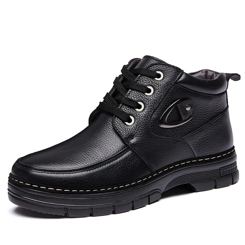 🔥On This Week Sale 70% OFF🔥 Men's Leather Thermal Winter Shoes Boots Lace-ups, Casual Walking Shoes