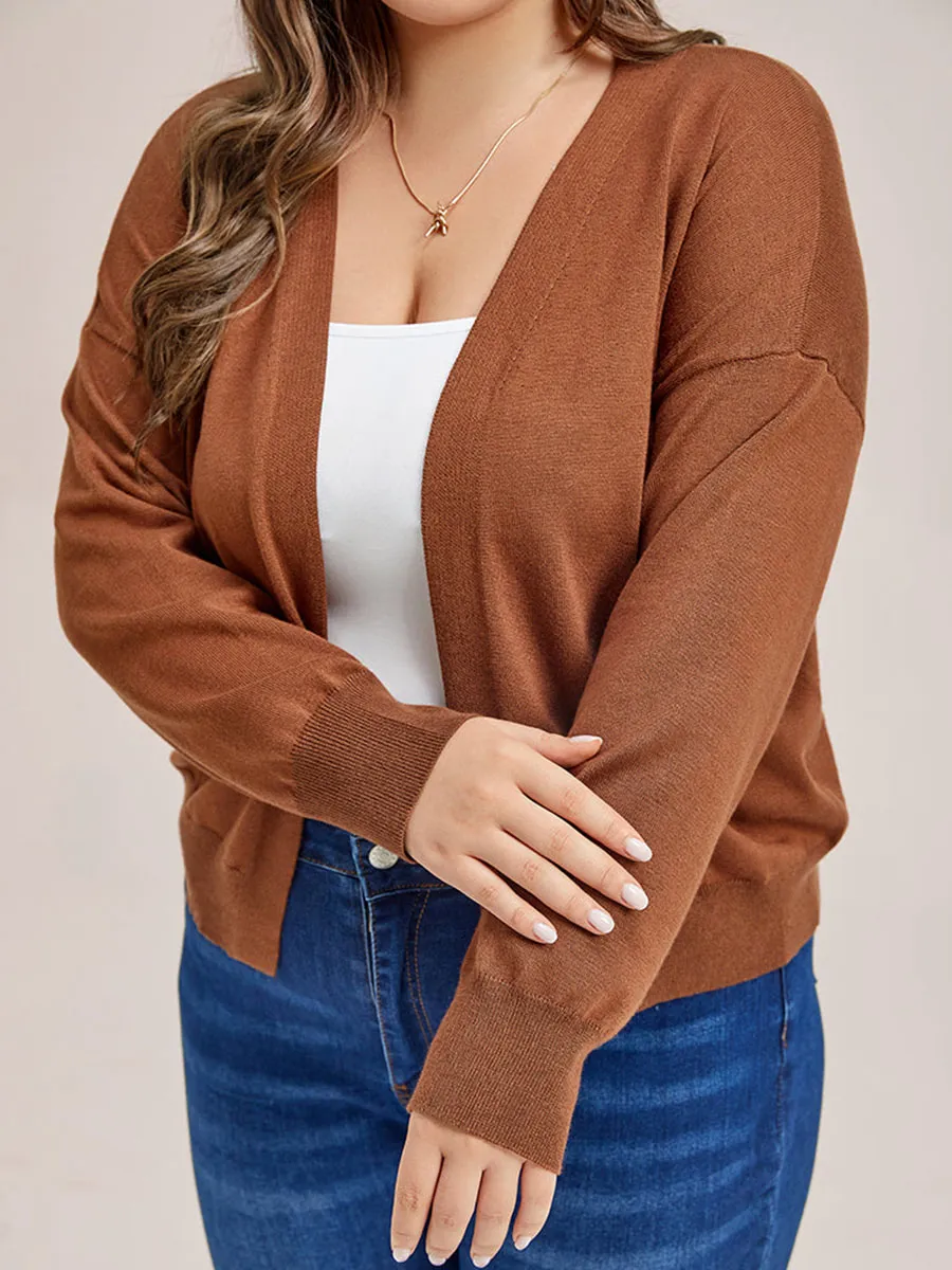 Open Front Drop Shoulder Cardigan