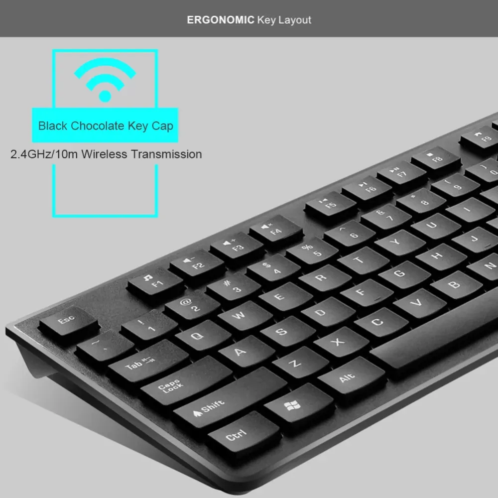 LX710 2.4GHz Wireless Keyboard Mouse Combo Set for Laptop Desktop Compute,1600DPI adjustable, ultra-thin mini