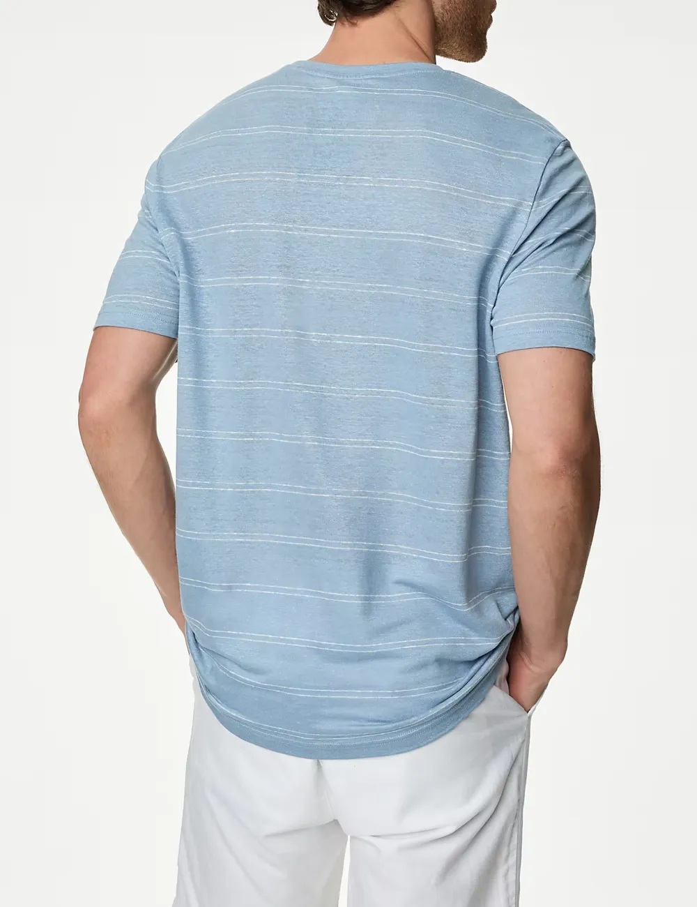 Pure Linen Striped T-Shirt