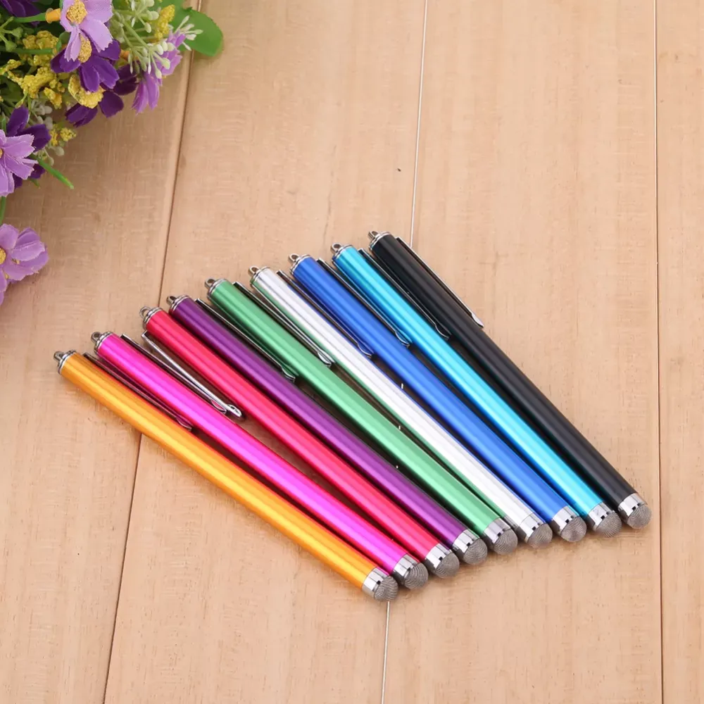 Universal Metal Mesh Micro Fiber Tip Touch Screen Stylus Pen for iPhone for Smsung Smart Phone Tablet PC Stylus Pen 9 Colors