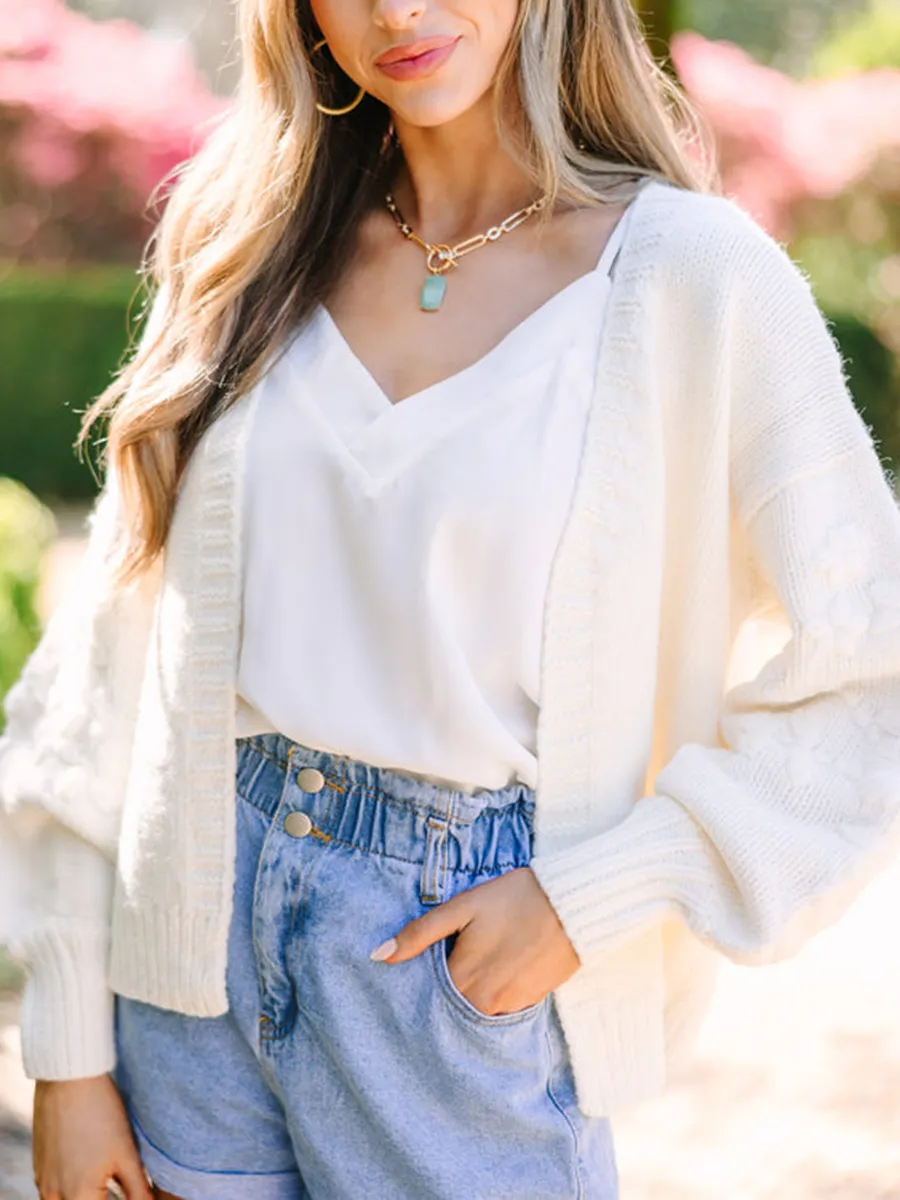 Creamy white V-neck cardigan