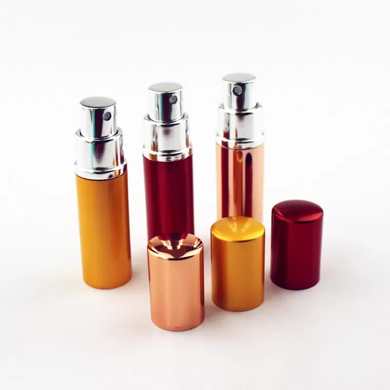 5ml / 10ml Refillable Scent Mini Perfume Glass Bottle Travel Aluminum Spray Atomizer Empty Metal Parfume Atomiser Sprayer Portable