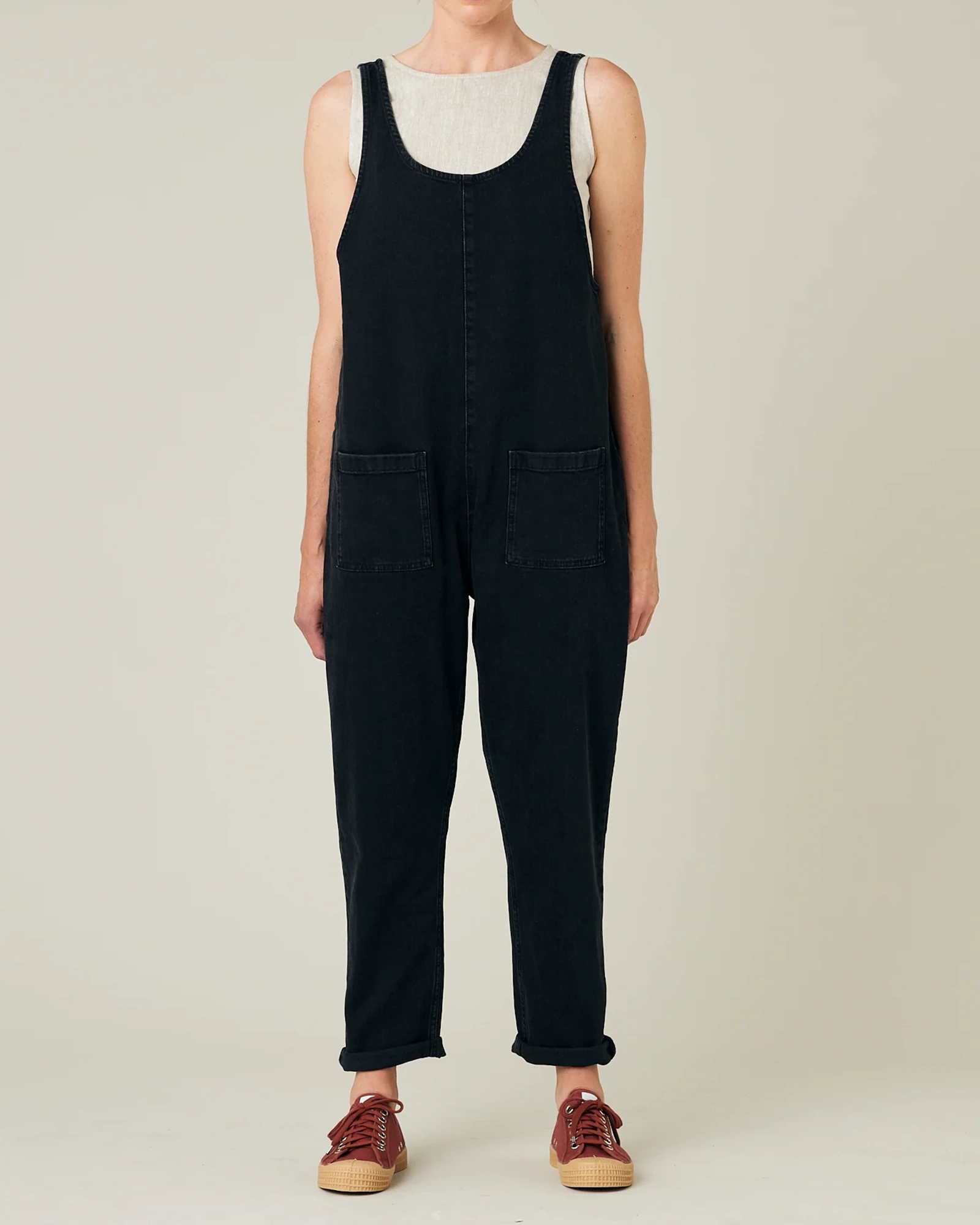 BLACK DENIM JUMPSUIT