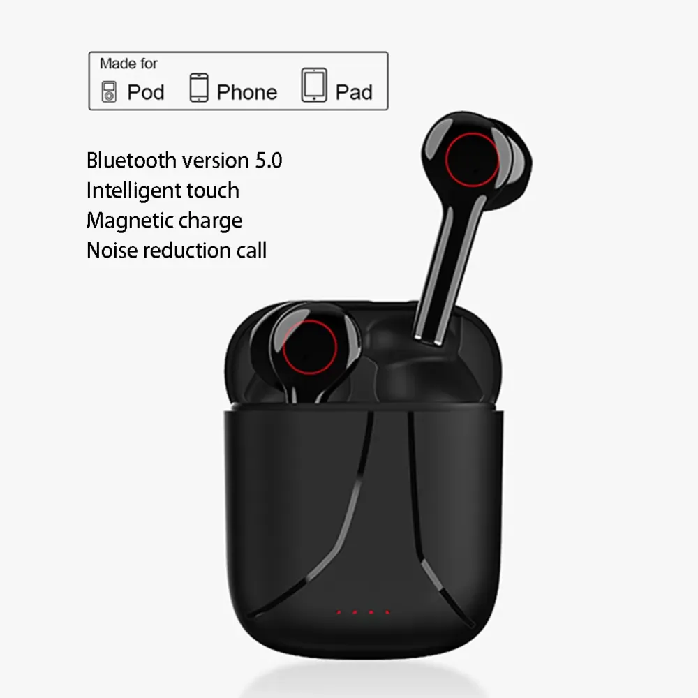 Wireless Bletooth in ear waterproof mini sports headset with microphone, hi fi stereo HD call intelligent touch earplug