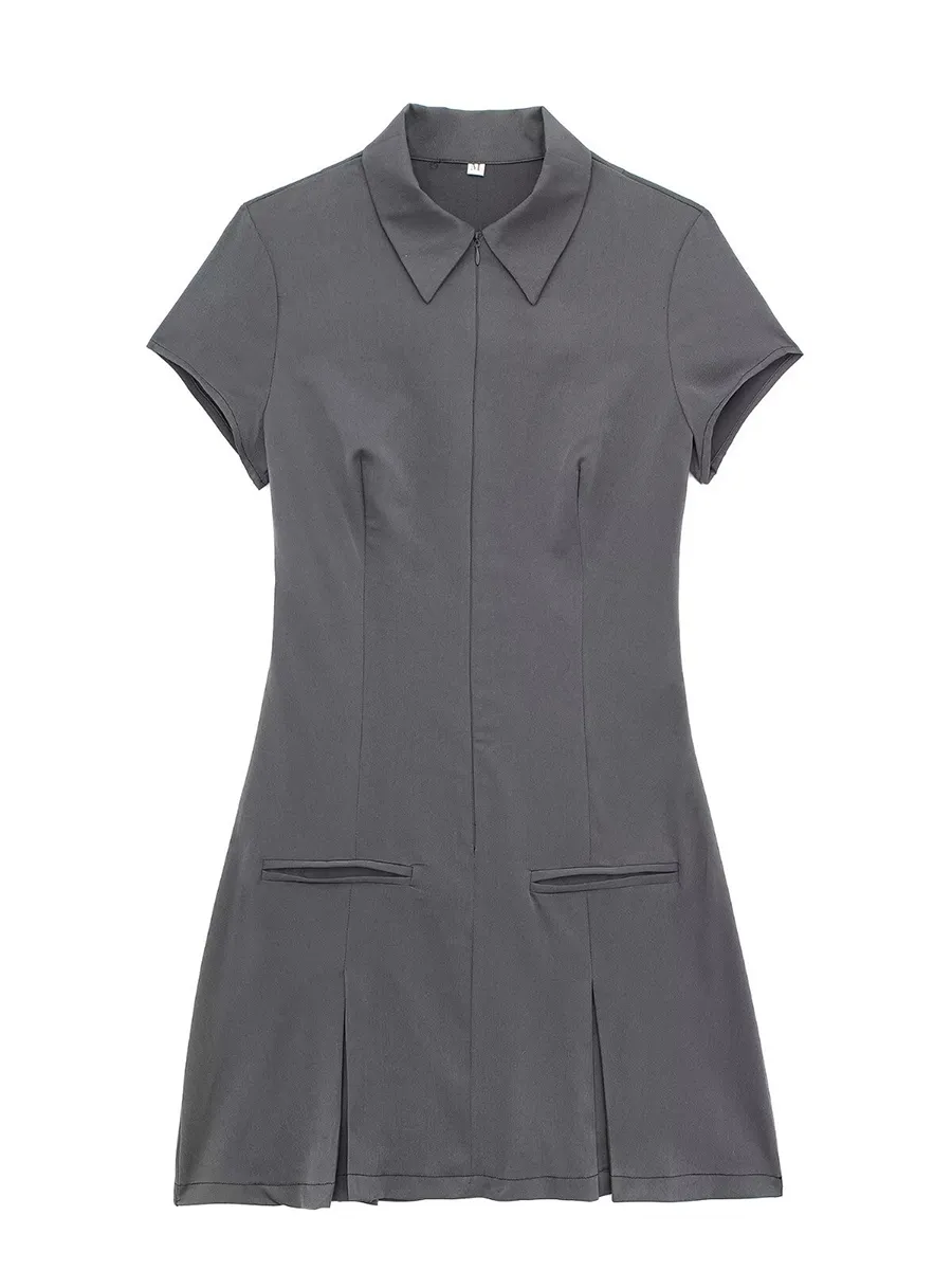 Women's Short Dress with Lapels