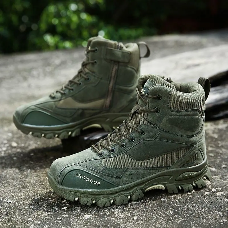 Men Waterproof Safety Work Boots Outdoor Trekking Combat Boots