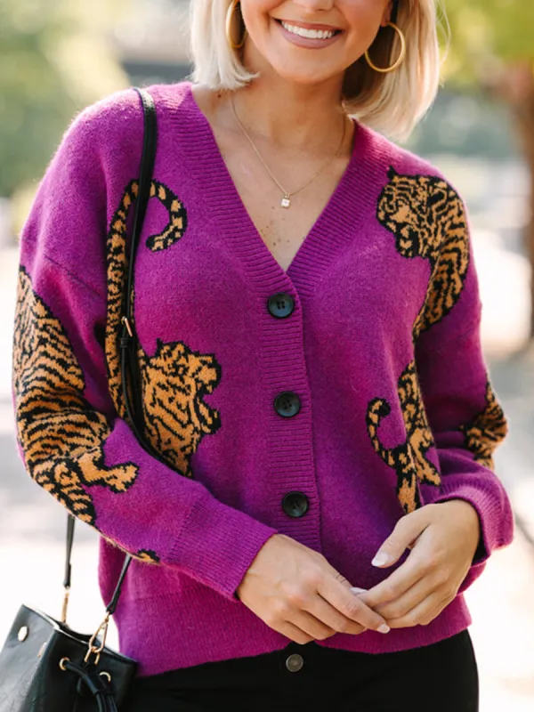 Purple Tiger Cardigan