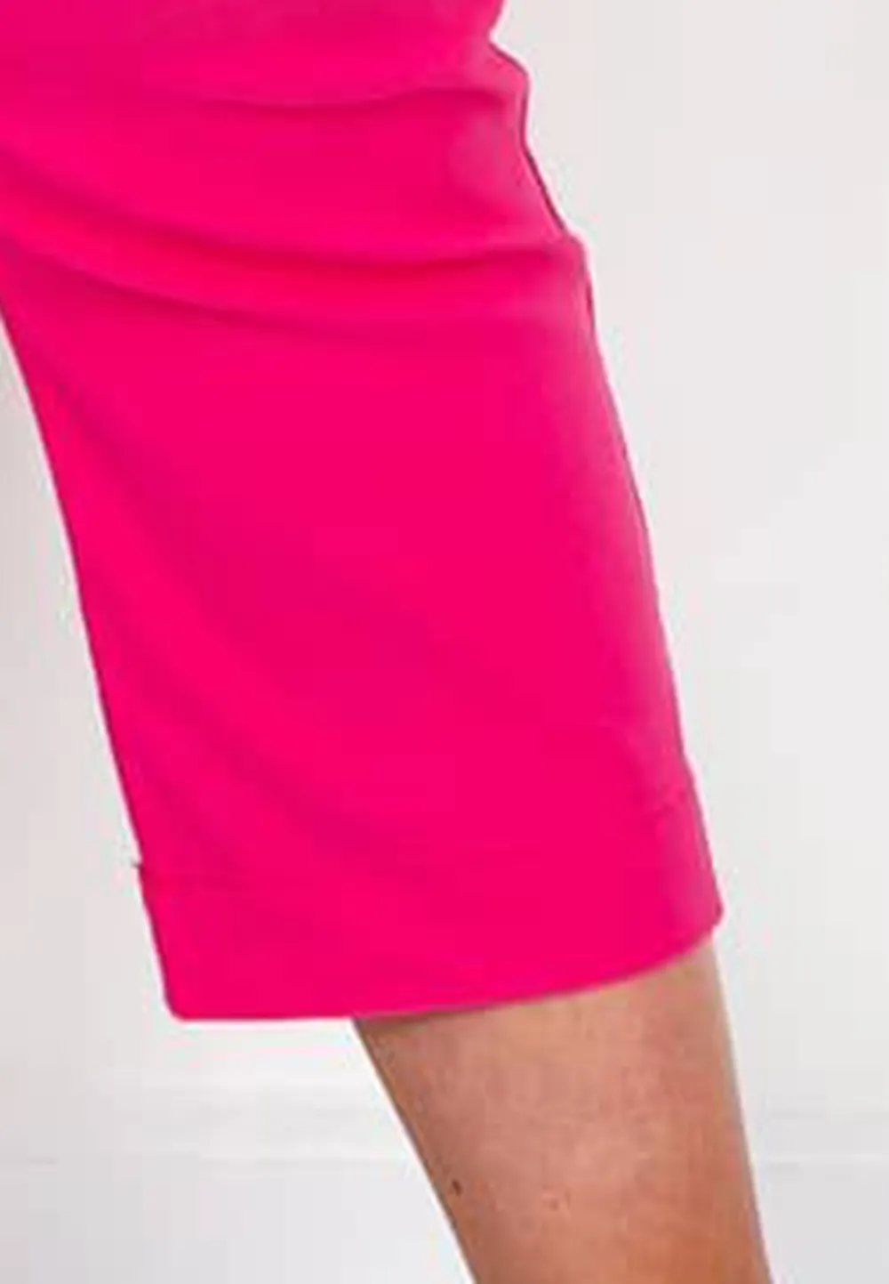 Cerise Pink Elasticated Crop Trousers