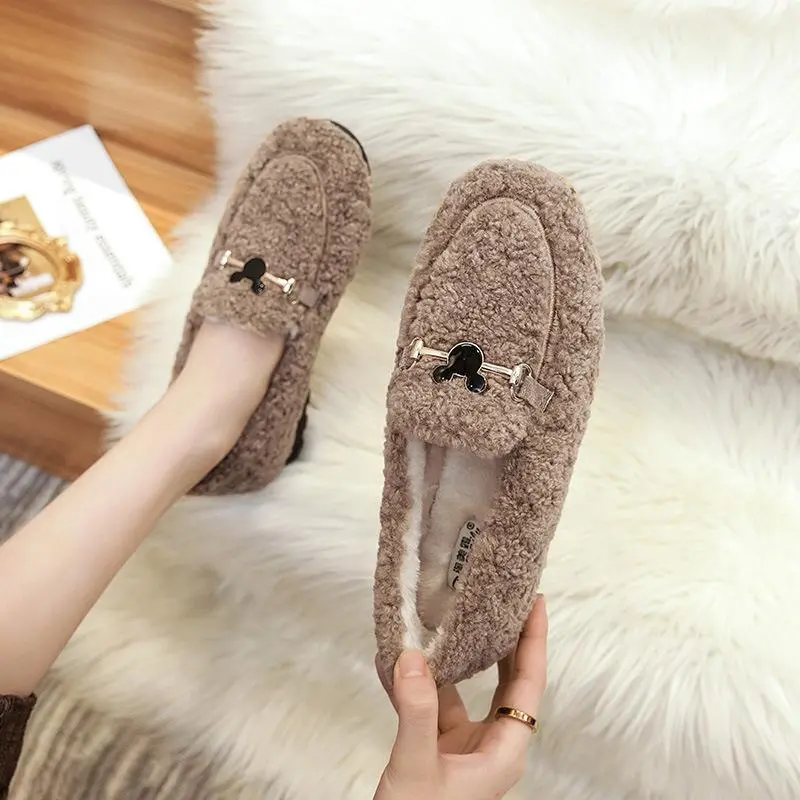 Cilool Furry Flats Loafers Fu64