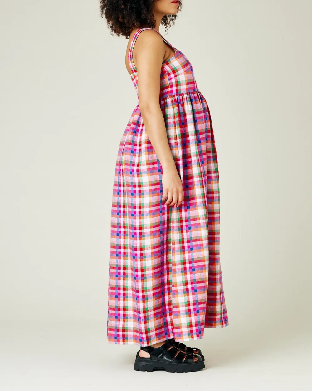 SONNY CHECK LINEN DRESS