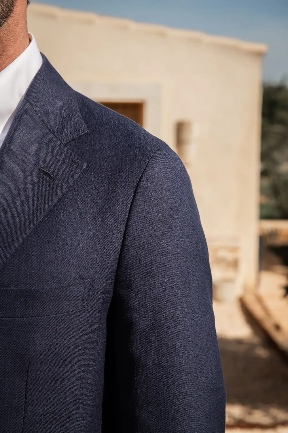 Blue Jacket In Loro Piana Fabric