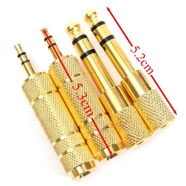 Gold Plated Stereo 6.5mm 6.35mm 1/4 inch Male to 3.5mm 1/8 Female Audio Adapter F/M M/F Jack Plug 3 Pole Stereo Converter Cable 3 Pole for Microphone