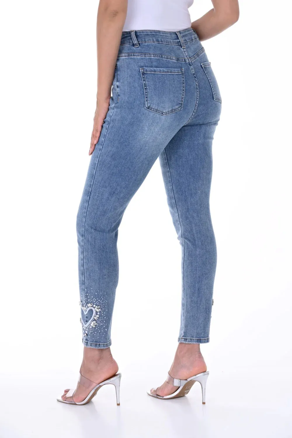 Pant Woven Heart Denim Blue