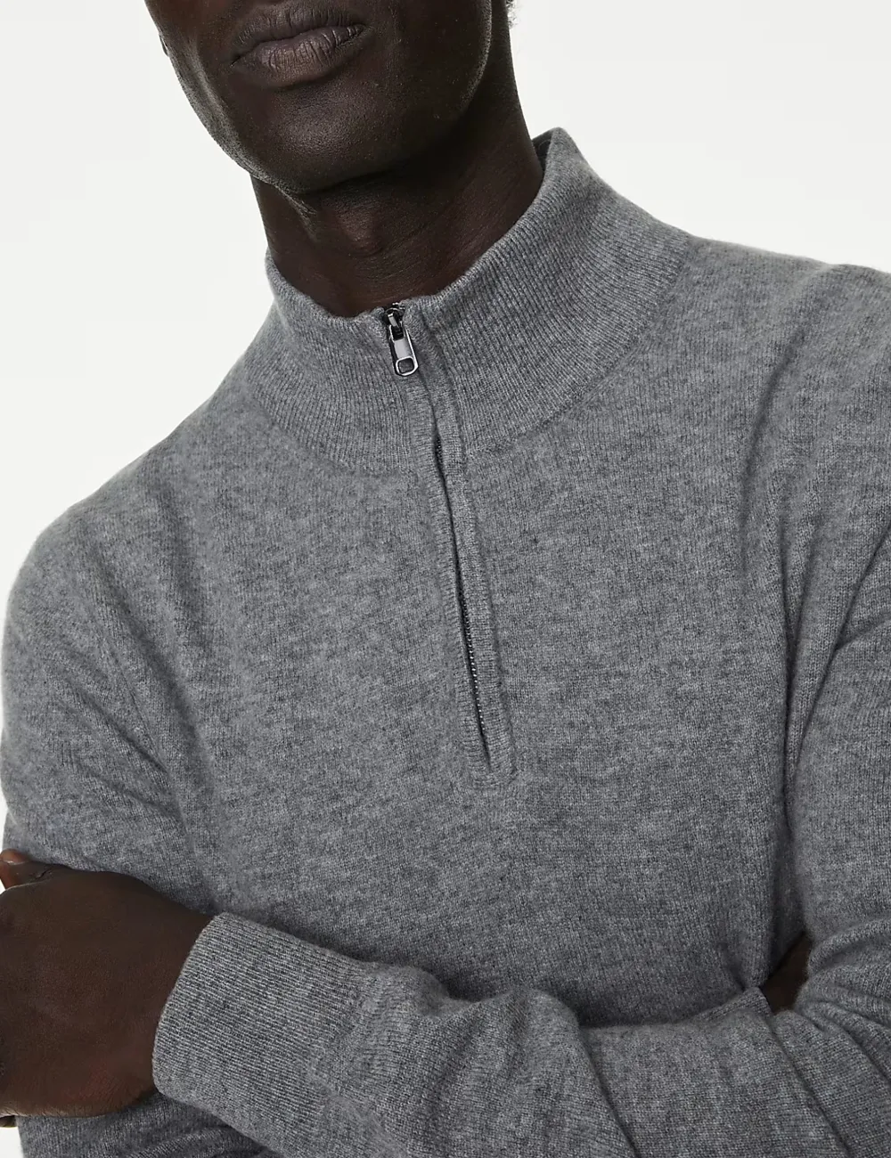 Pure Cashmere Half Zip Jumper