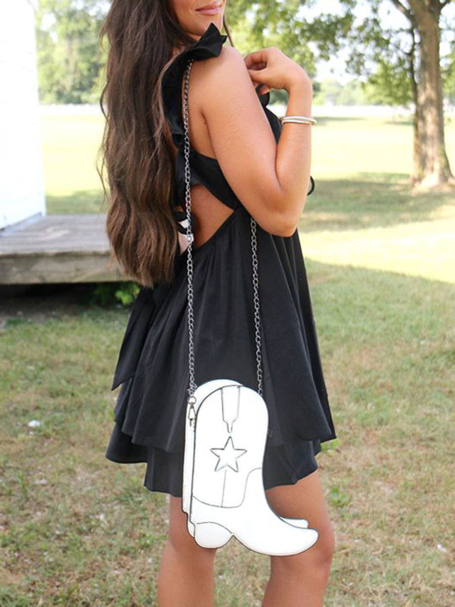 Black Ruffle Mini Dress