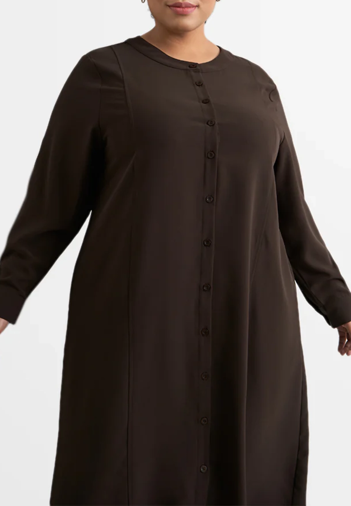 Long-sleeved mid-length loose dress