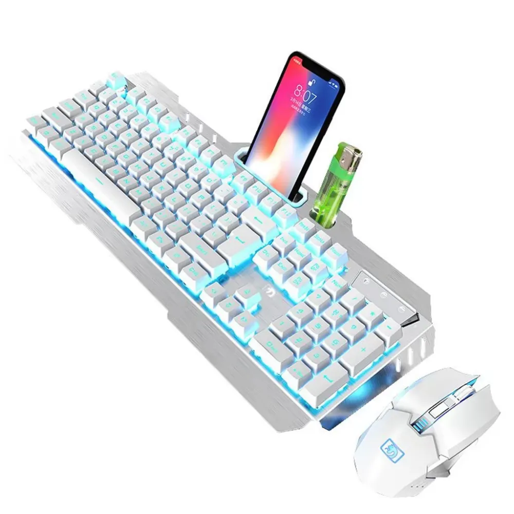 Rechargeable Wireless Mechanical Keyboard and Mouse Game Set Combo Standard Low Noise Desktop Office Entertainment Laptop Silent