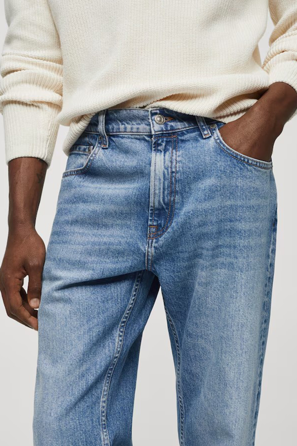 Regular fit dark wash jeans