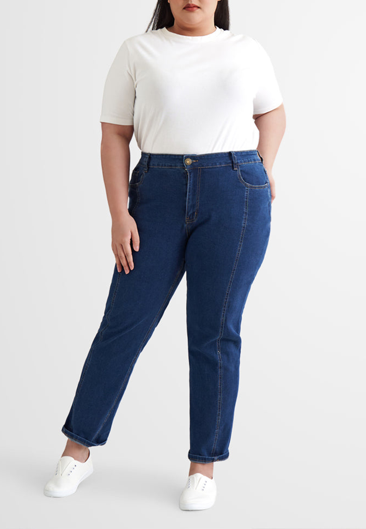 Slim Cut Side Seams Jeans