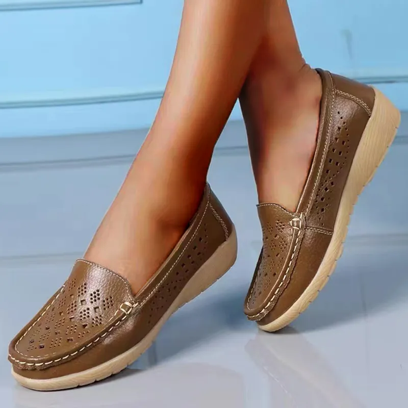 Cilool Slip on loafers Casual Hollowed Out.Women Shoes