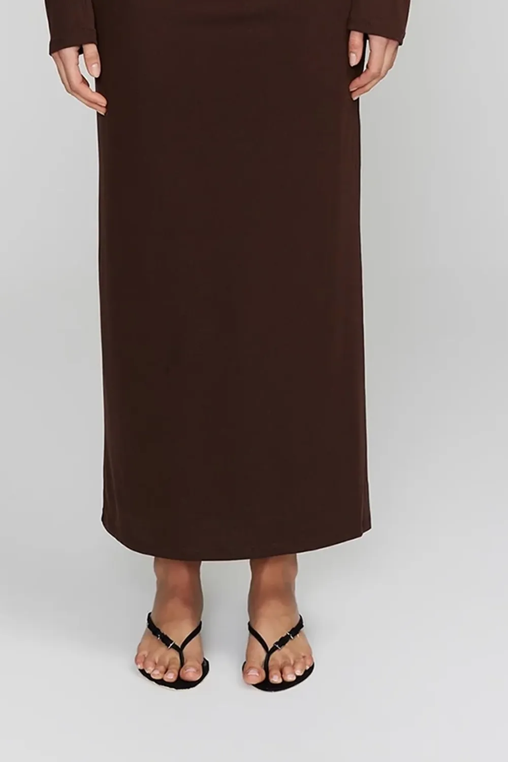 Frankie Carob LS Off Shoulder Midi Dress