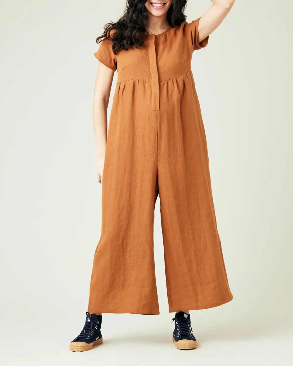 RUST LINEN JUMPSUIT