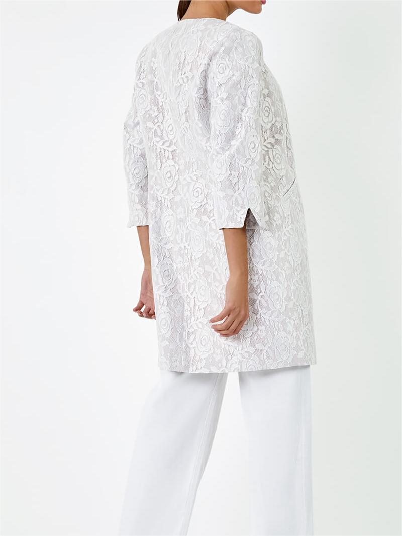 Ivory Lace Longline Formal Jacket