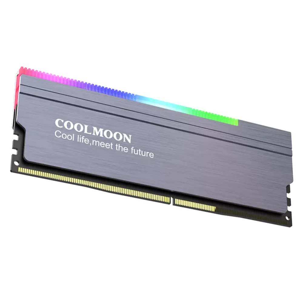 COOLMOON CR-D134S ARGB RAM Heatsink,Heat Spreader Cooler for Desktop PC,15v-3pin male / female interface,Support controller RGB