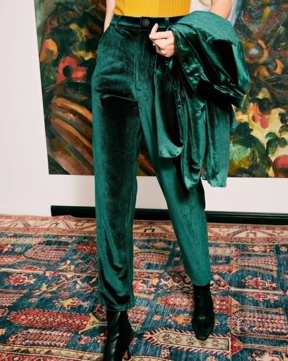 The Elegant Straight Leg Velvet Pants