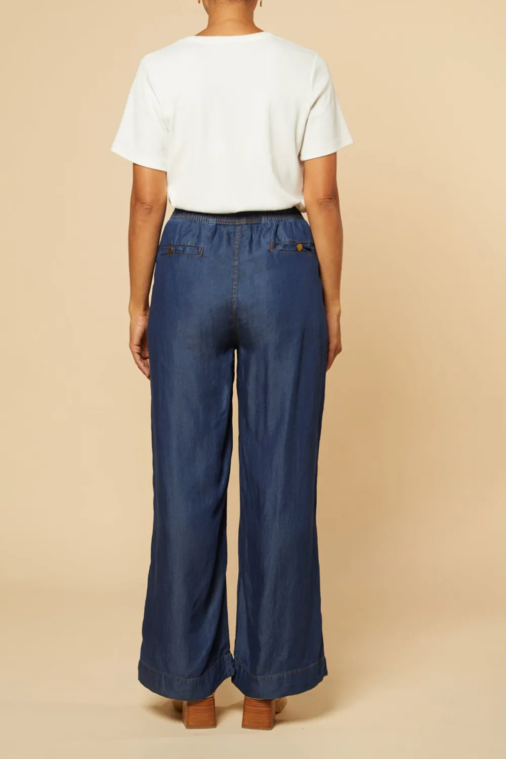 Breezy Relaxed Tencel Pant in Dark Wash