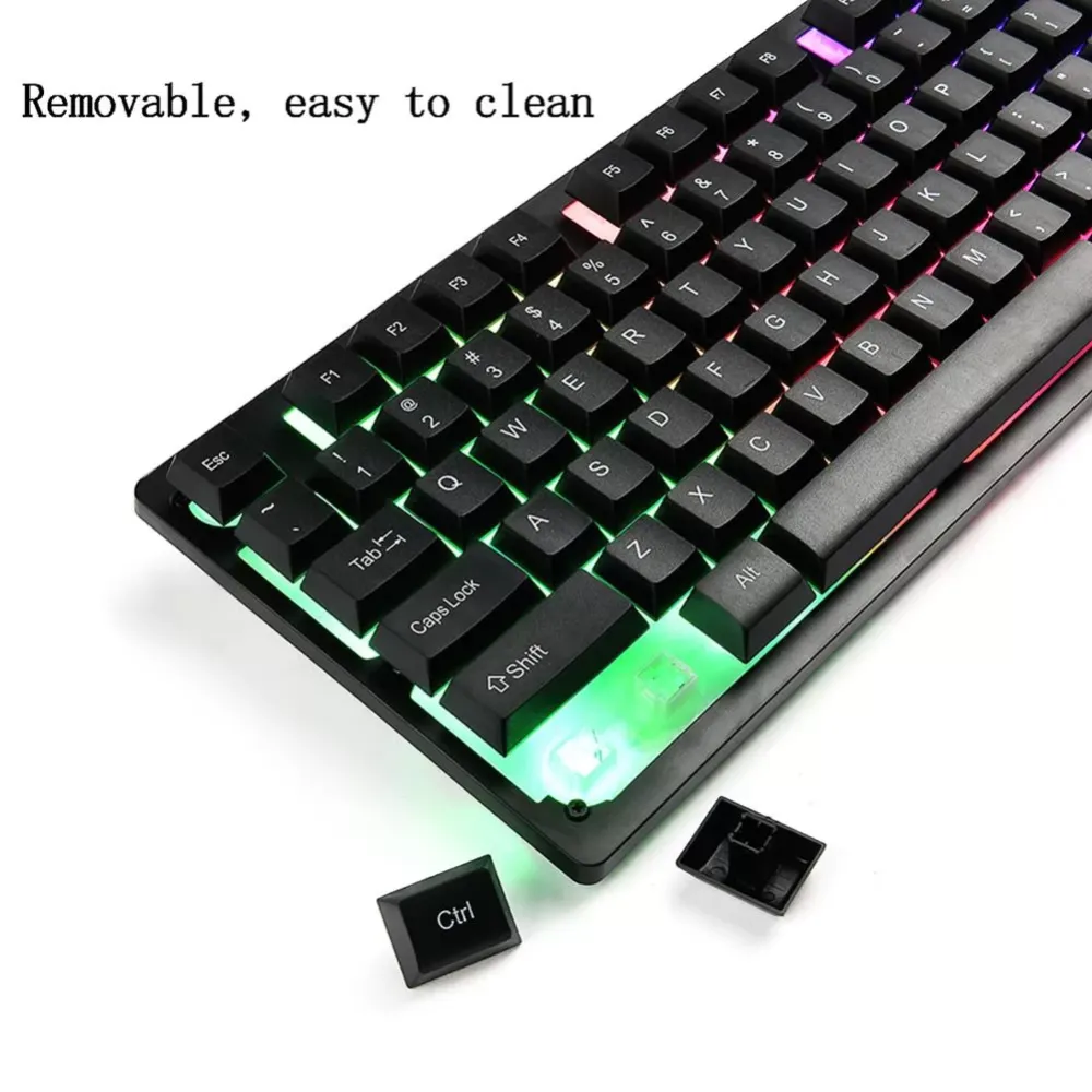 104 Keys USB Wired Blue Switch 9 Modes RGB Backlight Desktop Laptop Mechanical Gaming Keyboard for Home Office