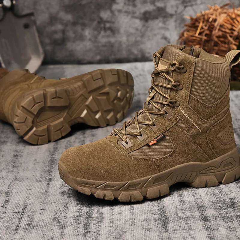 Men's Comfortable Waterproof  Arch Support  Genuine Leather Orthopedic  Hiking Combat Boot