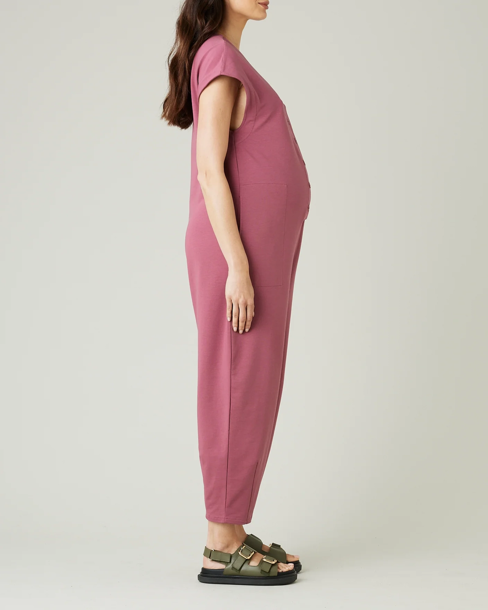 AUTUMN ROSE COTTON JERSEY JUMPSUIT