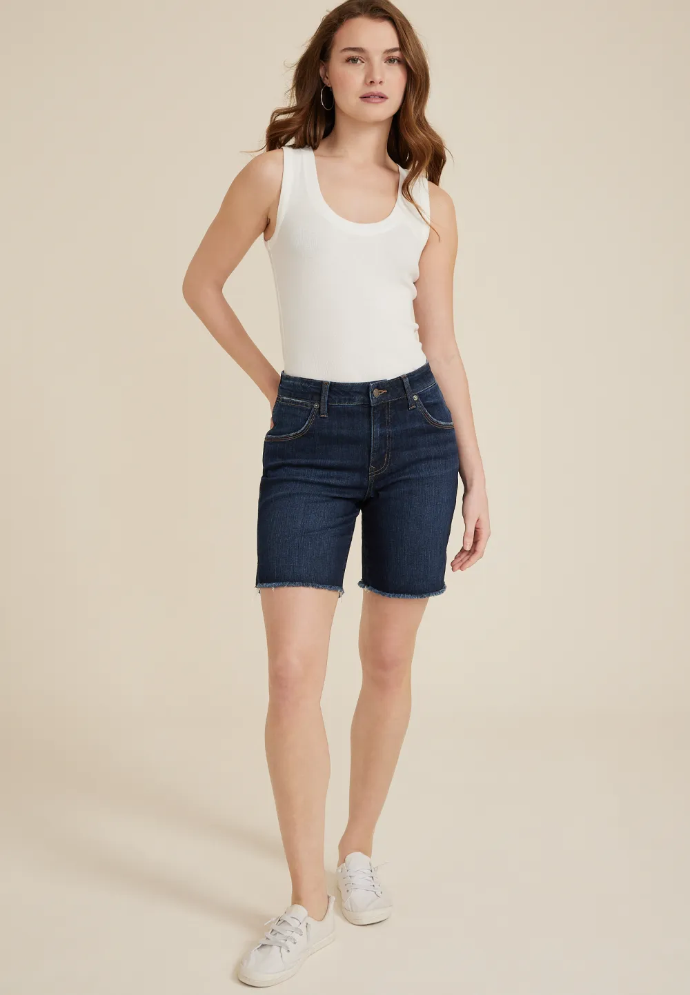 m jeans by maurices™ Classic Curvy High Rise 8in Bermuda Short