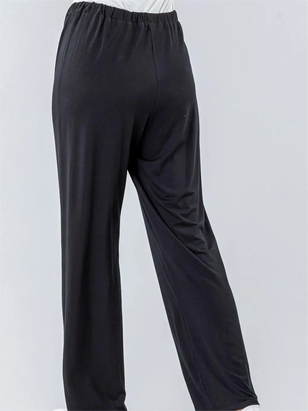 Black Lace-Up Wide-Leg Sports Pants