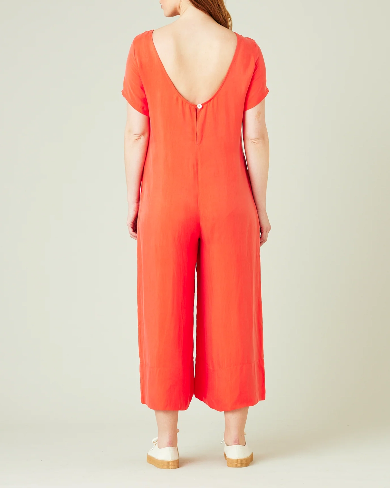 CELINE CORAL CUPRO JUMPSUIT