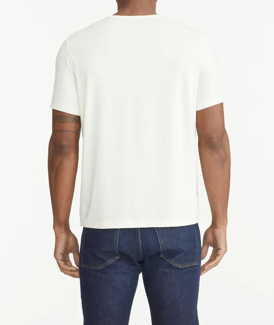 White Open Collar T-shirt