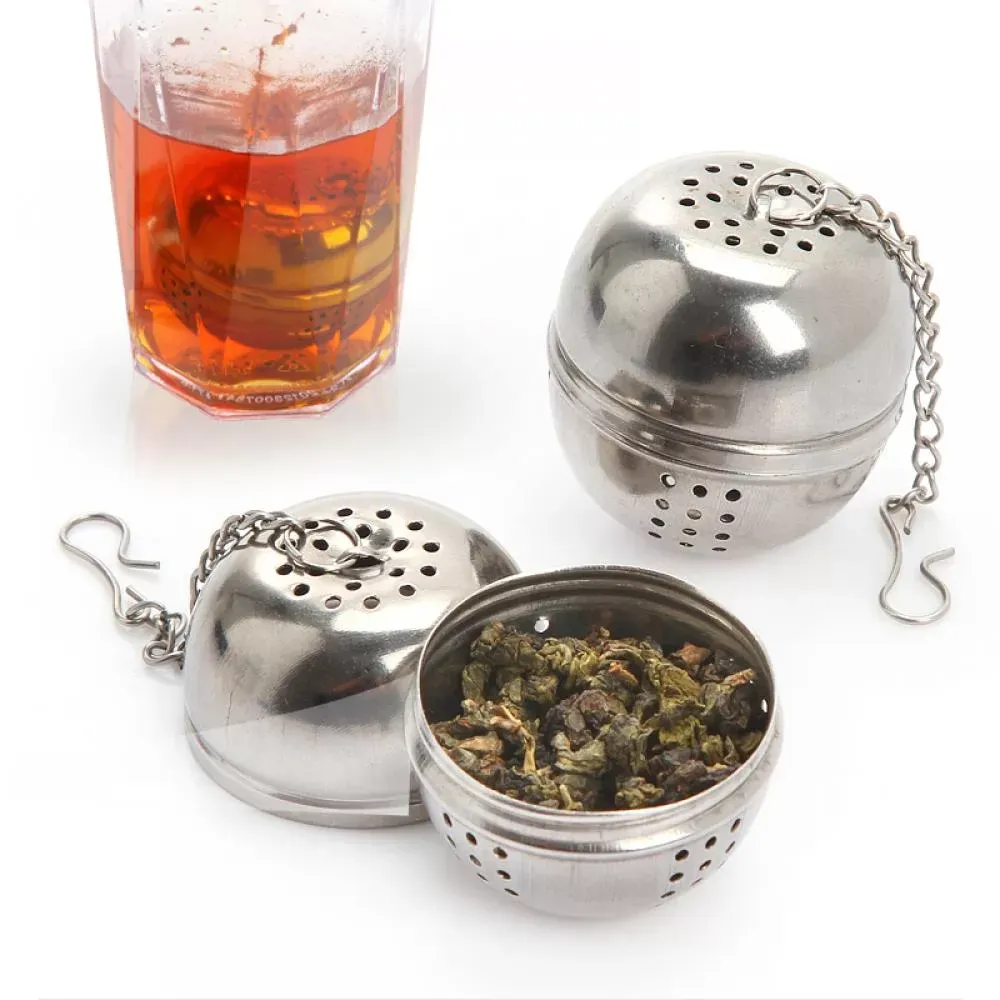 Stainless Steel Teakettles Infuser Strainer Egg Shaped Tea Locking Spice Ball