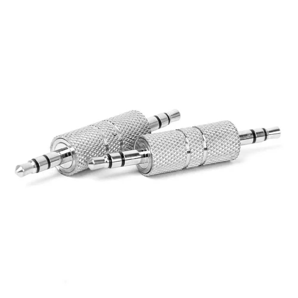 1/8 3.5mm Male to Male Coupler Joiner Stereo Audio Adapter Earphone Headphone Straight Jack Plug in Connector Converter M/M for BT Receiver AUX PC Lap