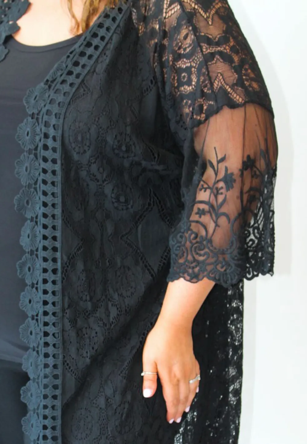 Black Lace Kimono