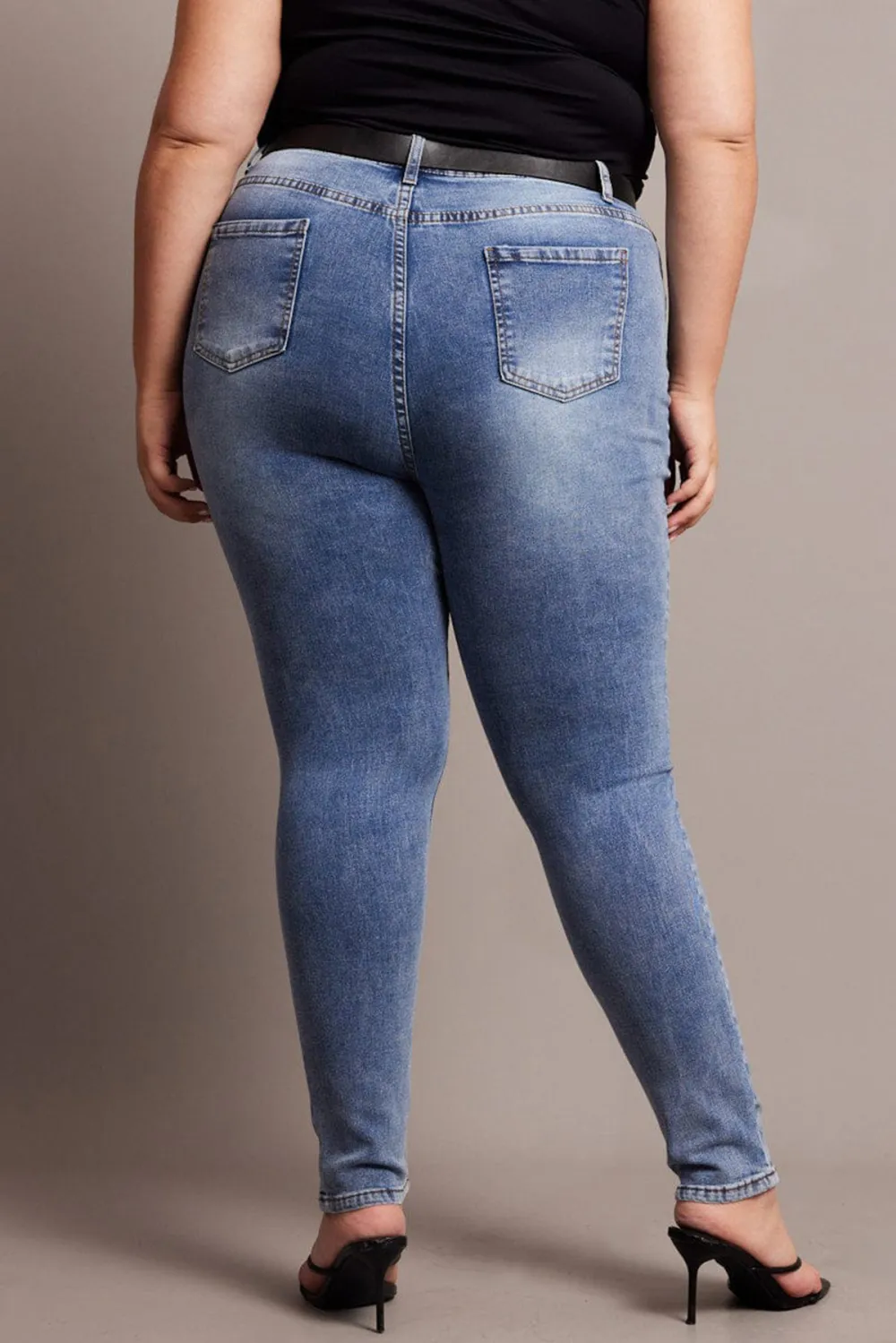 Denim Skinny Jeans High Rise